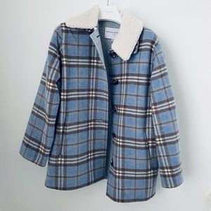*NEW* Wool Coat - Blue Plaid (XS/S)